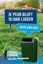 Poster van Tilburg Schoon over afbreektijd sigaretten
